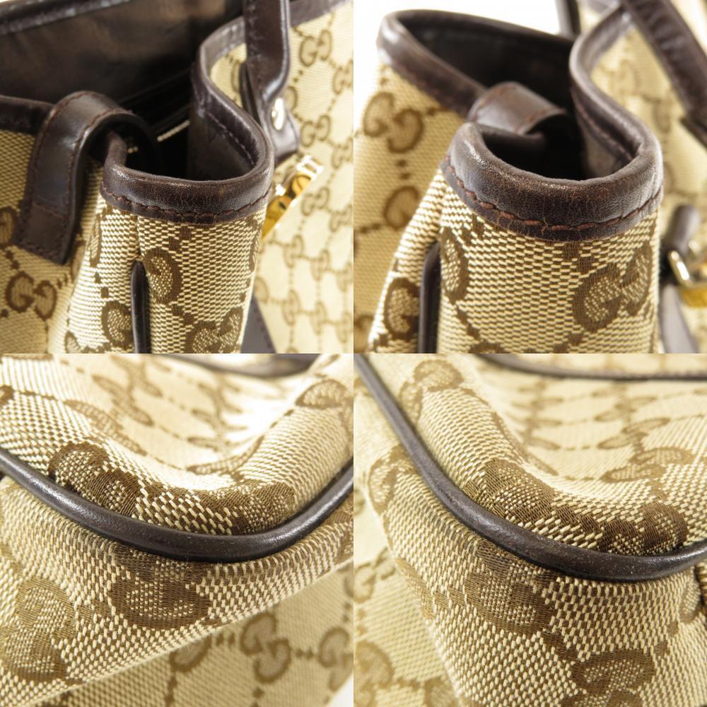 Gucci Twins GG Brown Tote Canvas Bag Shoulder - Picture 9 of 10